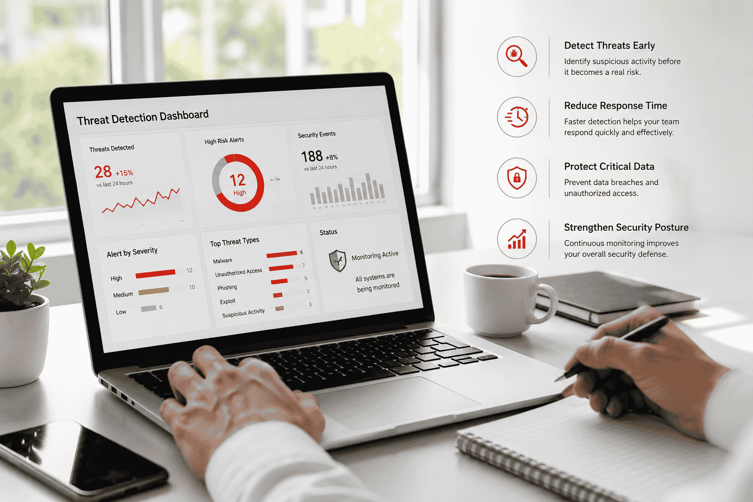 Proactive cyber threat detection protecting business systems and sensitive data